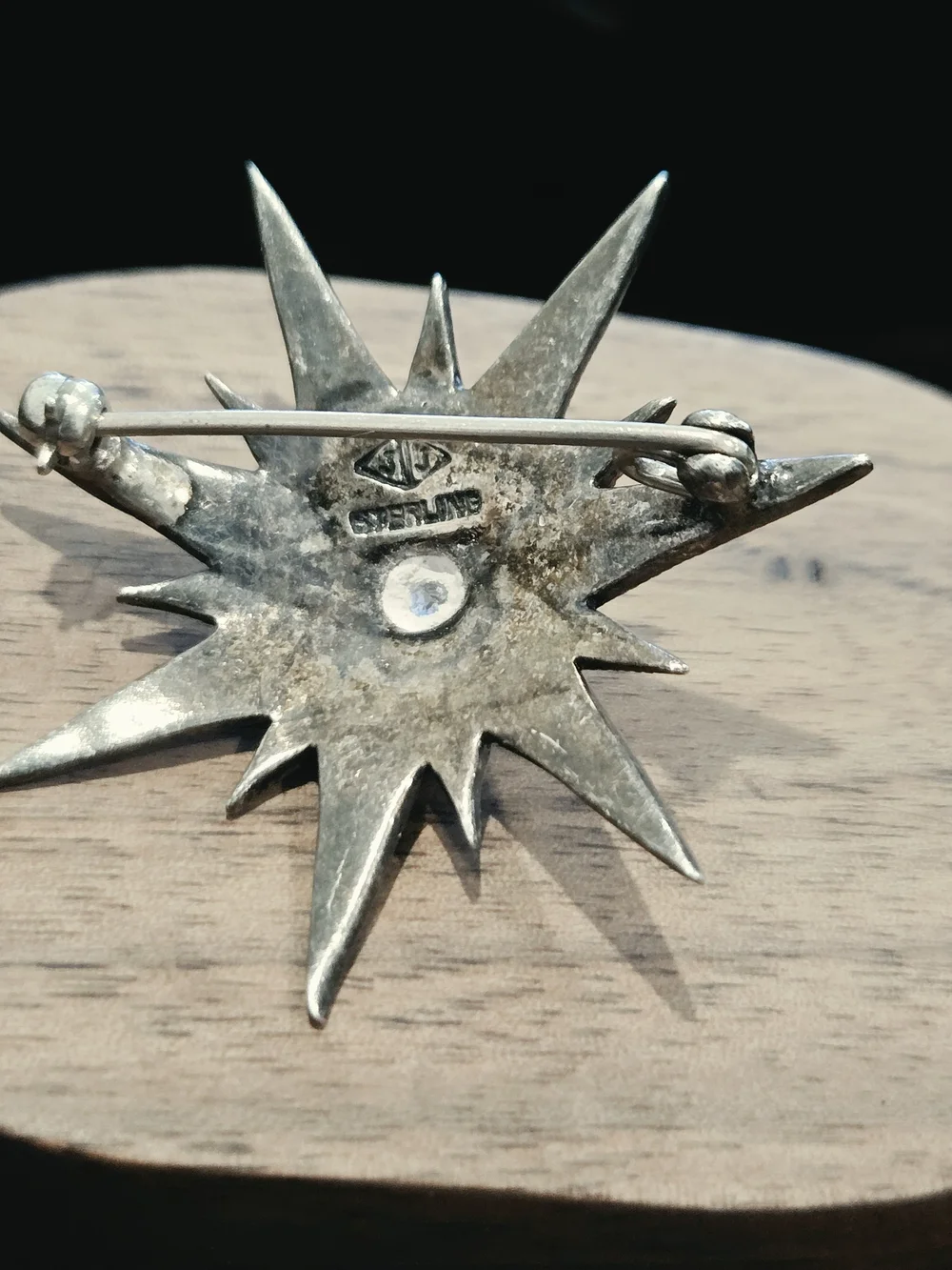 Sterling Silver Judith Jack Starburst Marcasite Brooch -